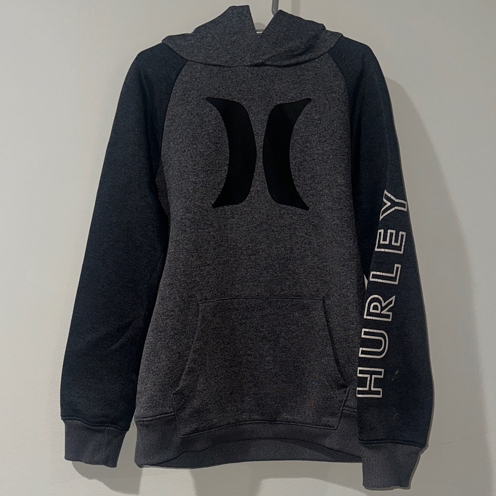 Hurley Boys Charcoal and Black Hoodie size 6